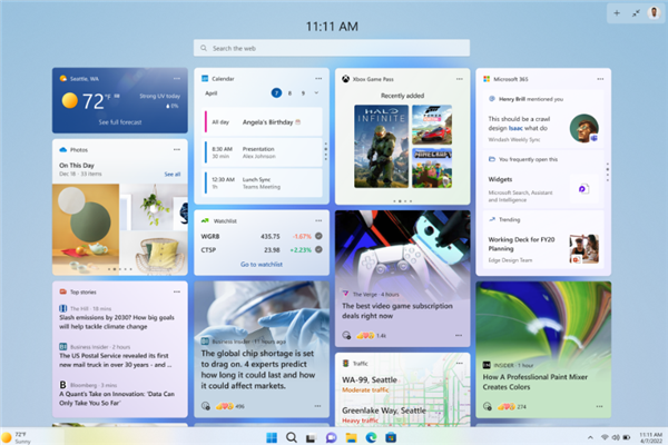 Windows11迎来Build 25201预览版更新:首次加入全屏小组件功能